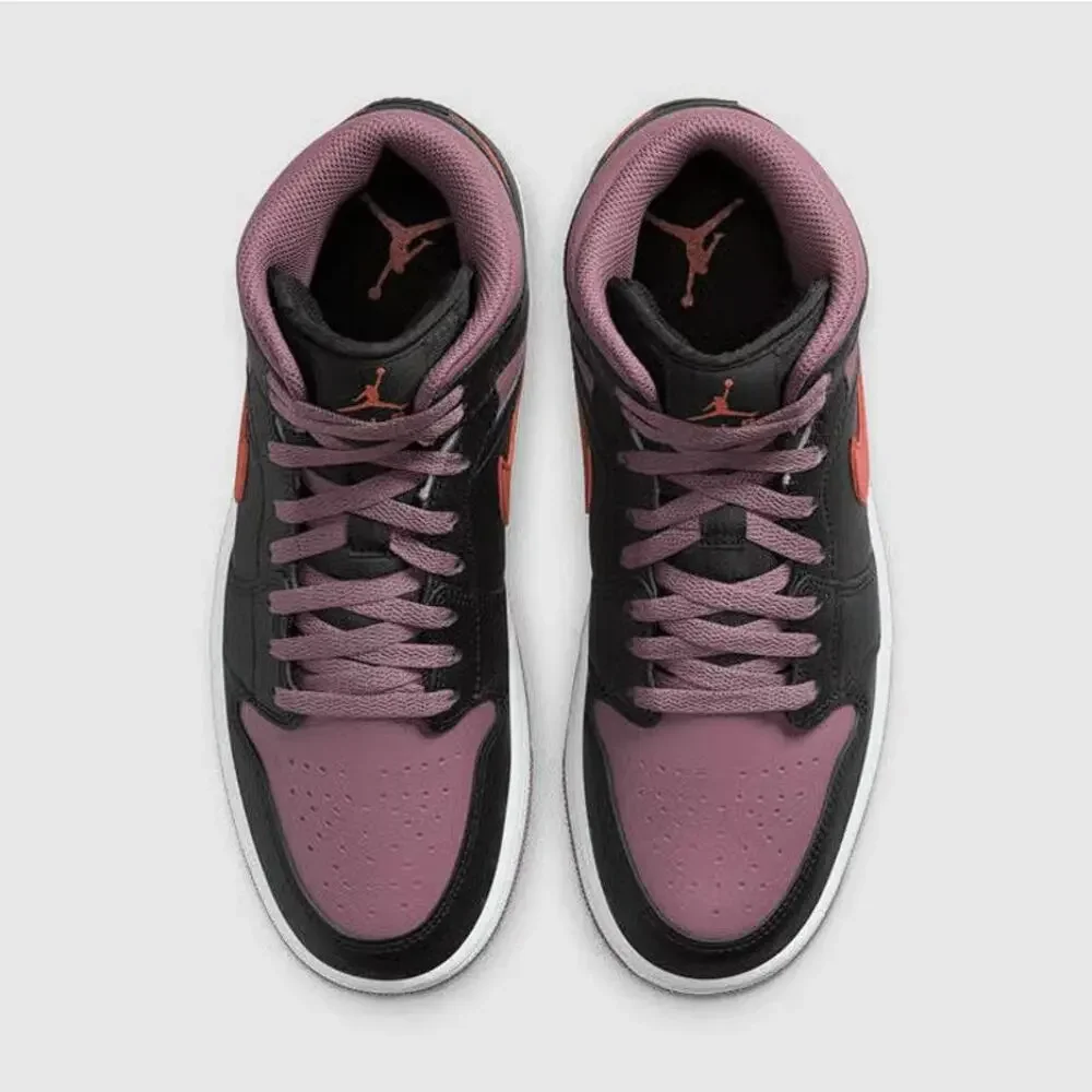 NIKE Men's Air Jordan 1 Mid SE Black Sky J Mauve Shoes Size 10